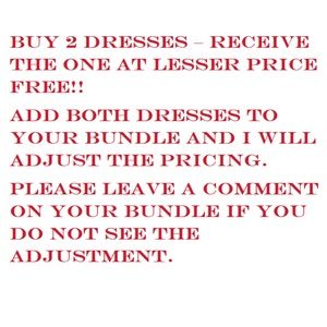 BUY 2 DRESSES – RECEIVE THE ONE AT LESSER PRICE FR